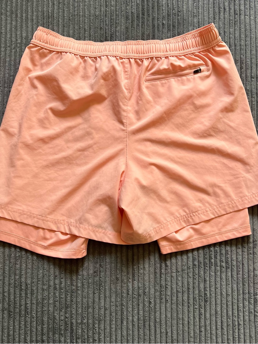DSG Men’s Medium 2-in-1 Peach Running Shorts Lined Athletic Zip Pocket - Picture 5 of 10